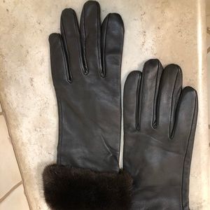 Women's REAL leather and FUR gloves